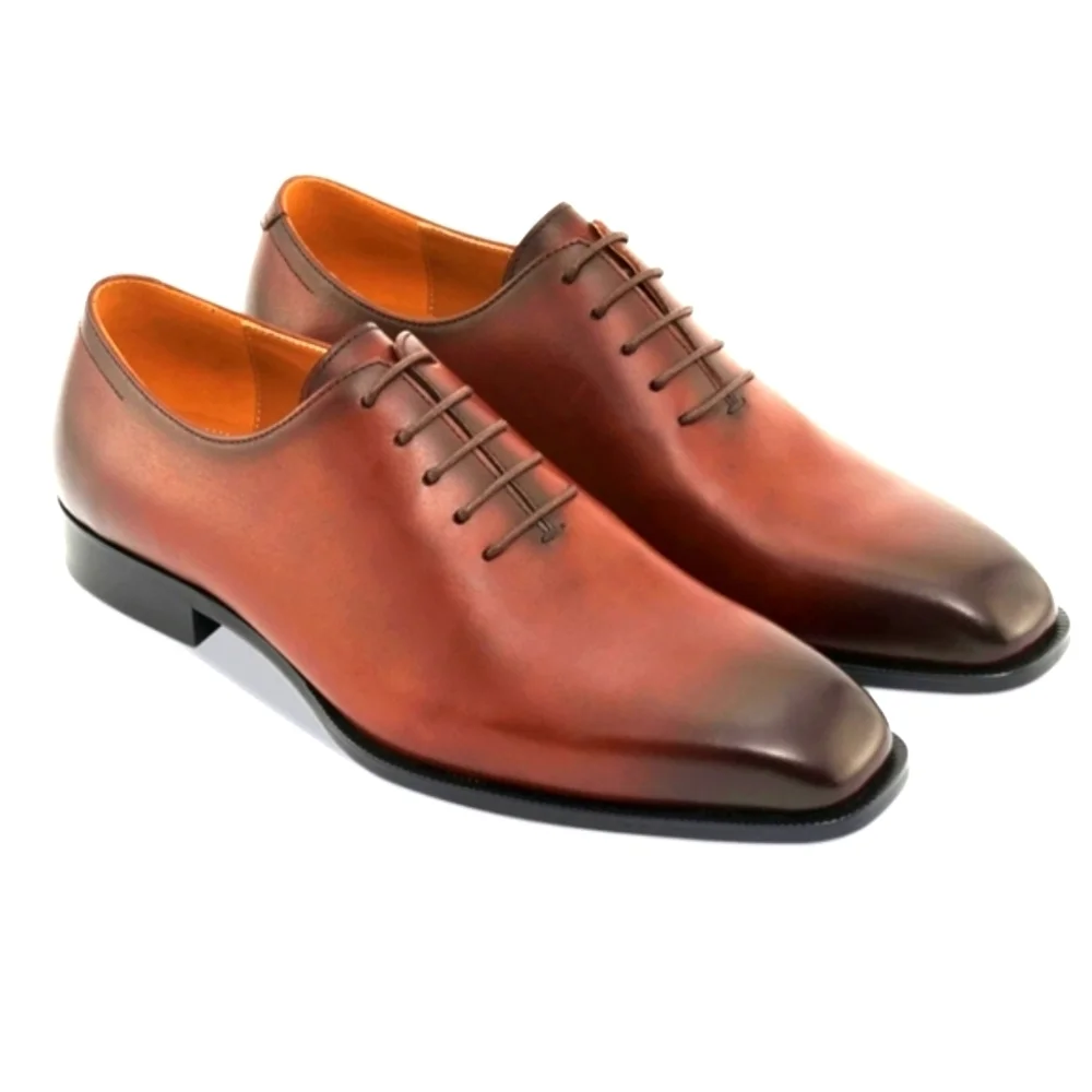 Mens Shoes Size 11 Brown Leather Whole Cut Bolvaint Tarragona Mens Oxford - Picture 1 of 13